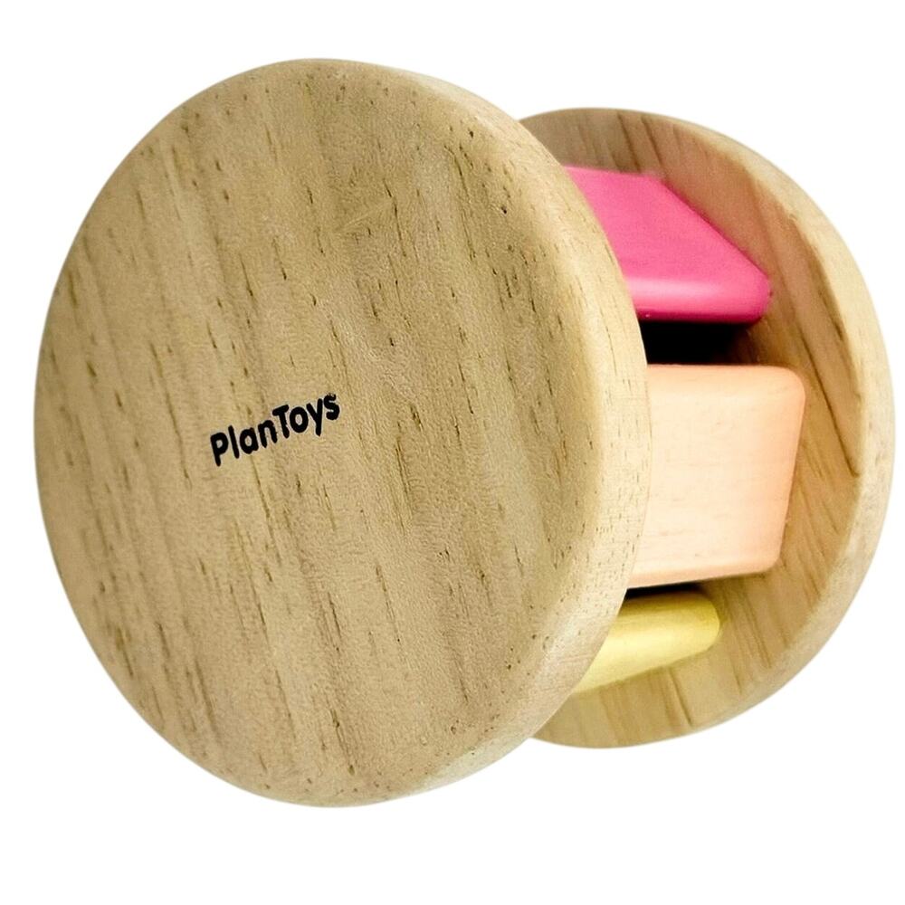 Plantoys pastel sensory roller baby rattle wooden